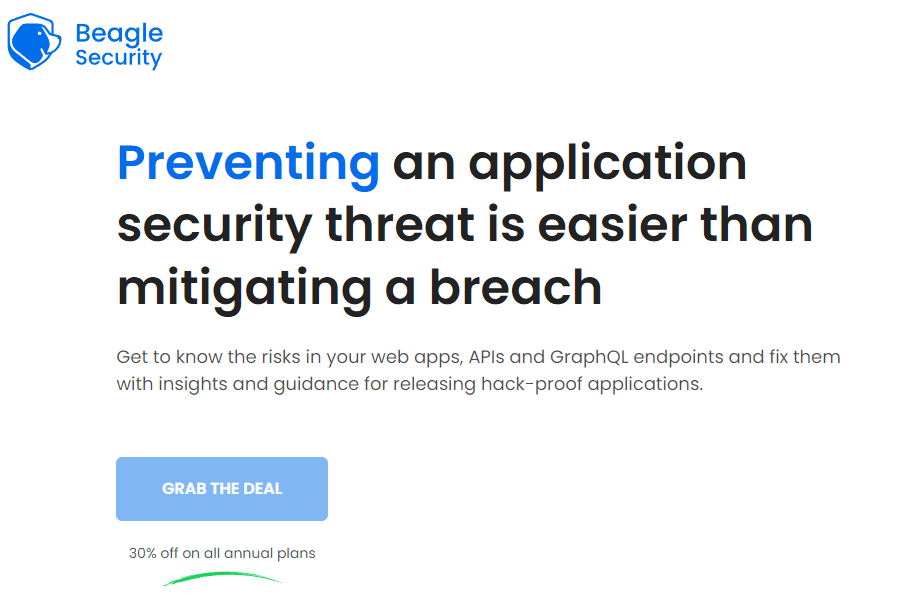 a screenshot from the Black Friday landing page from the Beagle Security company